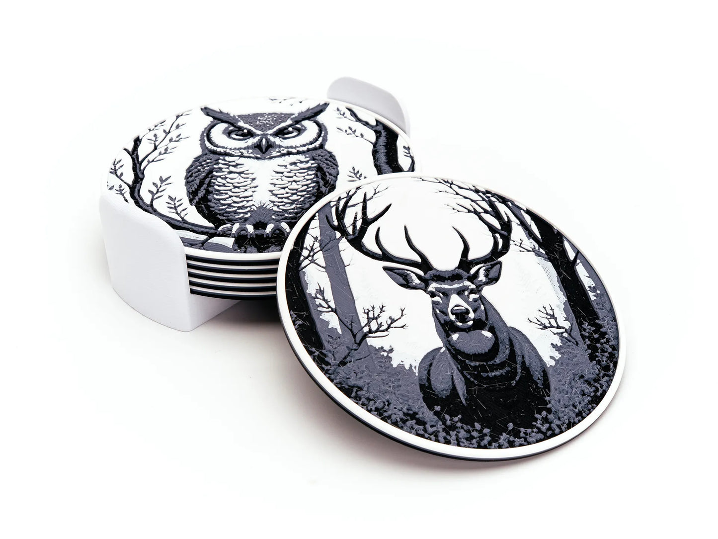 Midnight Forest Wildlife Coasters (set of 3)