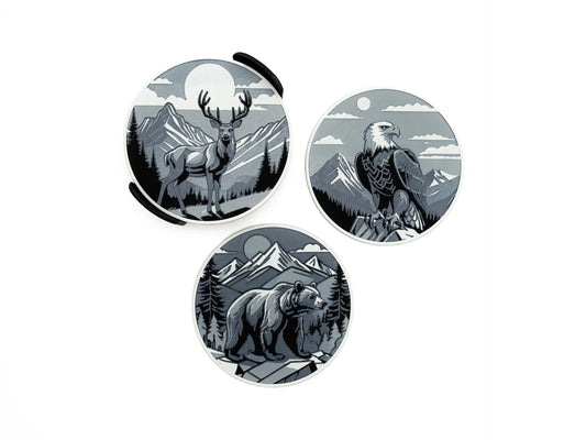Mountain Wildlife Coasters (set of 3)