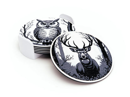 Midnight Forest Wildlife Coasters (set of 3)