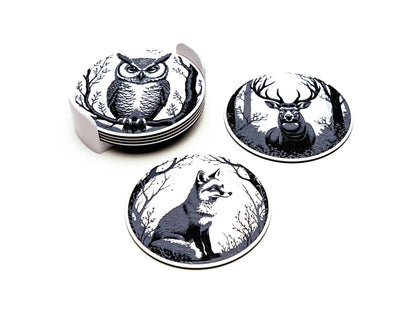 Midnight Forest Wildlife Coasters (set of 3)